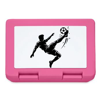 Overhead kick football silhouette - Lunchbox - pink - Front