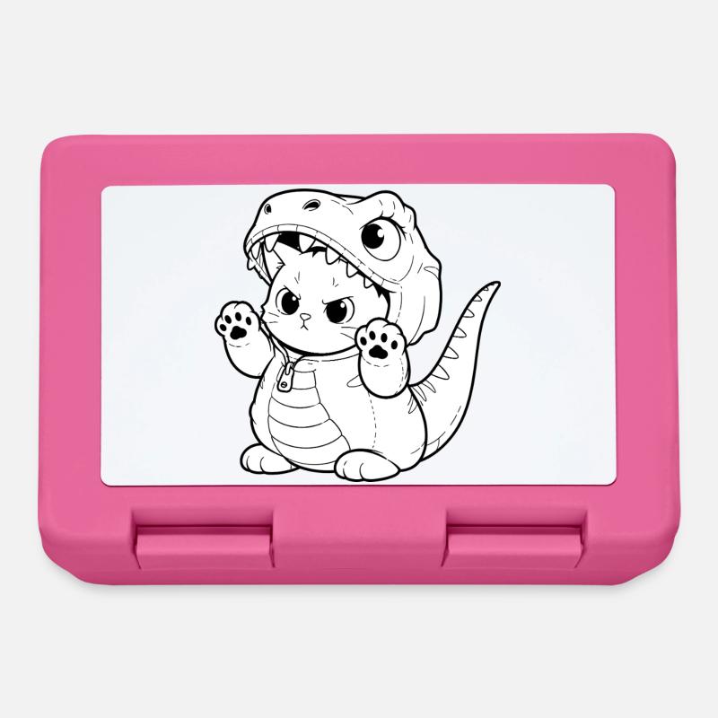 Cuddly dino kitten design - Lunchbox - pink