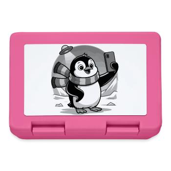 Pingouin mignon - Cadeau pour l’amoureux des manchots - Boîte à goûter - rose - Devant