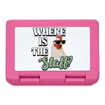 Funny chickens in the garden - Where is the staff? - Lunchbox - pink - Front