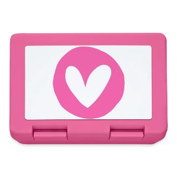 Rosy Heart Emblem on Circular Pink Field - Lunchbox - pink - Front