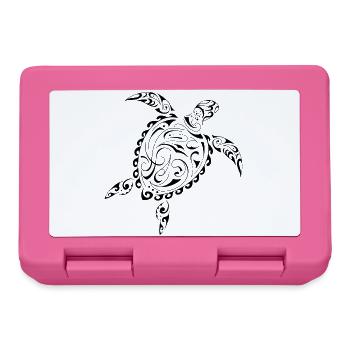 Minimalistische schwarze Silhouette - Brotdose - Pink - Vorne