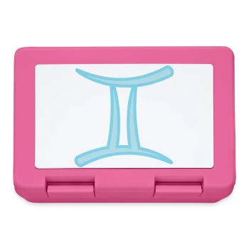 Zwillinge Sternzeichen Pastel Blau - Brotdose - Pink - Vorne