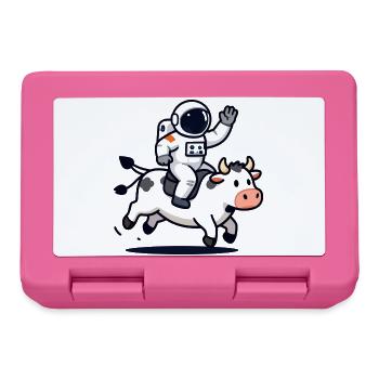 Astronauten-Bullenritt - Brotdose - Pink - Vorne