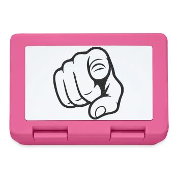 Pointer du doigt Tu gesticules Design d’autocollants - Boîte à goûter - rose - Devant