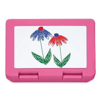 Fleurs Bleu Rouge - Boîte à goûter - rose - Devant