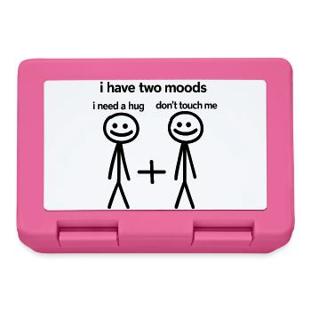 Introvert Funny Two Moods Hug or No Touch - Lunchbox - pink - Front