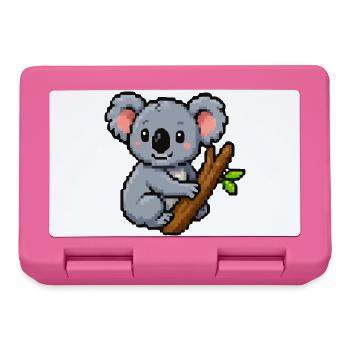 Pixel koala on a branch – retro forest motif - Lunchbox - pink - Front