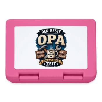 Der beste Opa – Werkstatt Motiv - Brotdose - Pink - Vorne