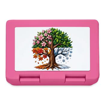 Vier Jahreszeiten Baum Polygon - Brotdose - Pink - Vorne