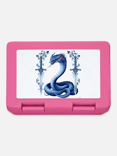 Design von blauen Schlangen-Dekorationsschwertern. - Brotdose - Pink
