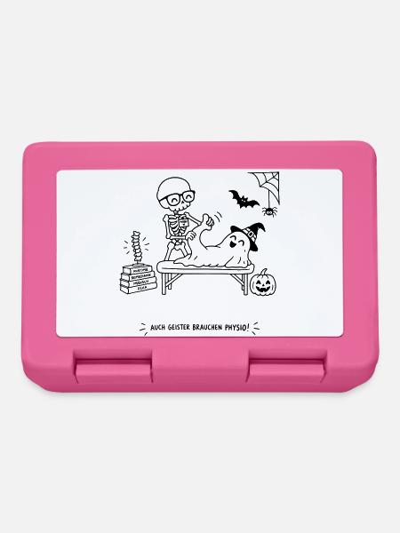 Geister Physio Skelett Physiotherapie Halloween - Brotdose - Pink