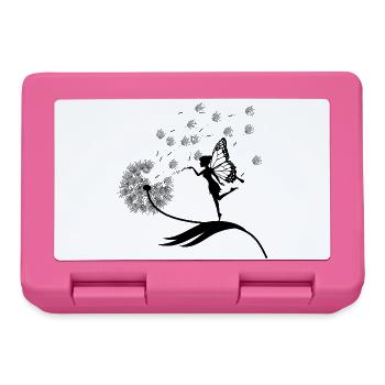 Schmetterlingdesign Pusteblumen Wiese Herzen Feen - Brotdose - Pink - Vorne