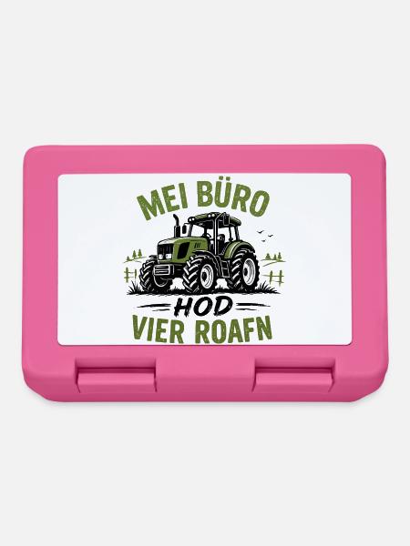 mei Büro hod vier Roafn - mein Büro hat 4 Reifen - Brotdose - Pink