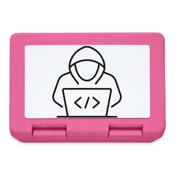 Hacker Laptop Zeilen-Symbol - Brotdose - Pink - Vorne