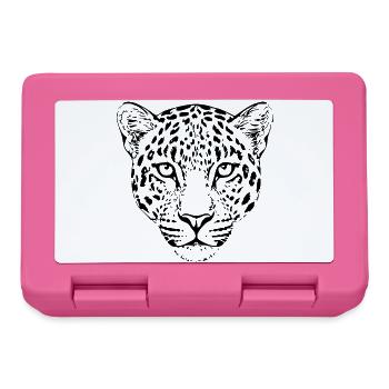 Leopard Kopf Leopardenkopf Geschenk für Sie - Brotdose - Pink - Vorne