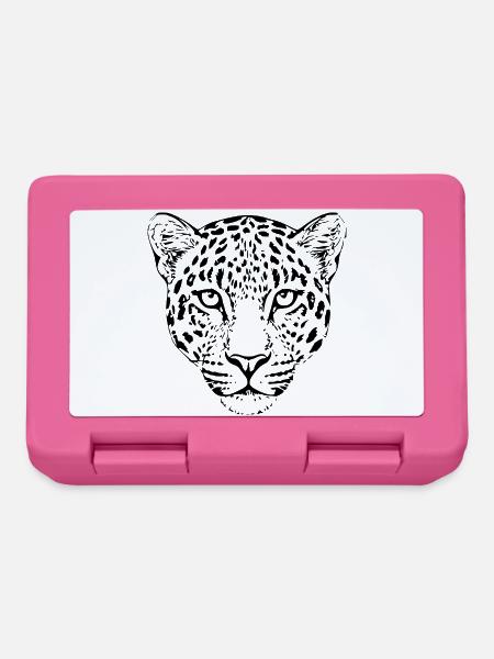 Leopard Kopf Leopardenkopf Geschenk für Sie - Brotdose - Pink
