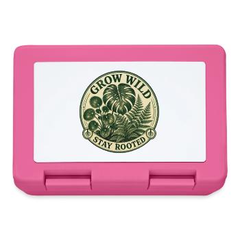 Grow Wild – Vintage Monstera Pilea Badge - Brotdose - Pink - Vorne