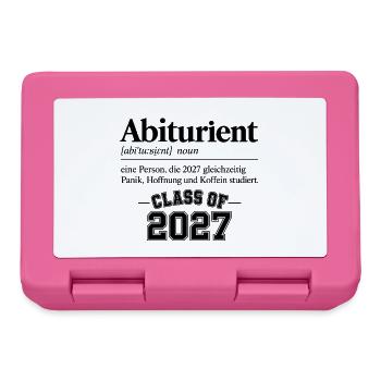 Abiturient 2027 – Lustige Definition - Brotdose - Pink - Vorne