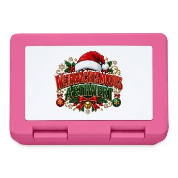 Weihnachtsmodus aktiviert – Weihnachtsdesign - Brotdose - Pink - Vorne