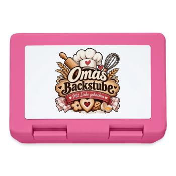 Omas Backstube – Mit Liebe gebacken - Brotdose - Pink - Vorne