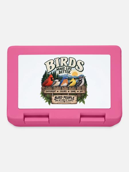 Vögel machen das Leben besser - Brotdose - Pink