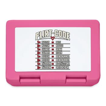Flirt-Code – Lustiges Dating Design - Brotdose - Pink - Vorne