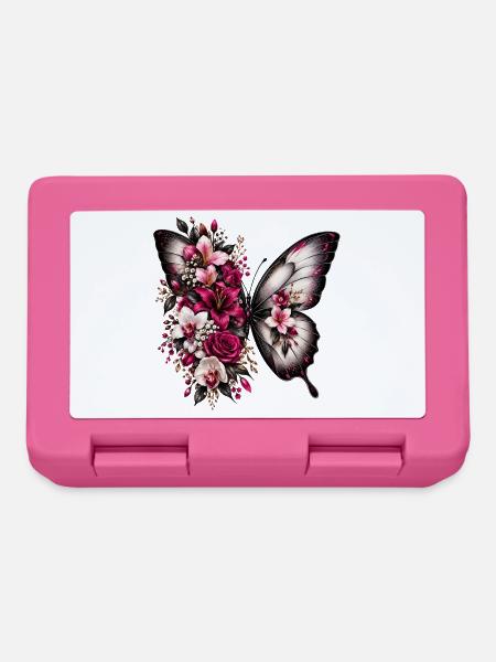 Flügelpoesie Blüten-Schmetterling - Brotdose - Pink