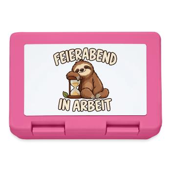 Faultier – Feierabend in Arbeit - Brotdose - Pink - Vorne