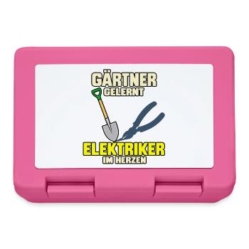Gärtner gelernt – Elektriker im Herzen - Brotdose - Pink - Vorne