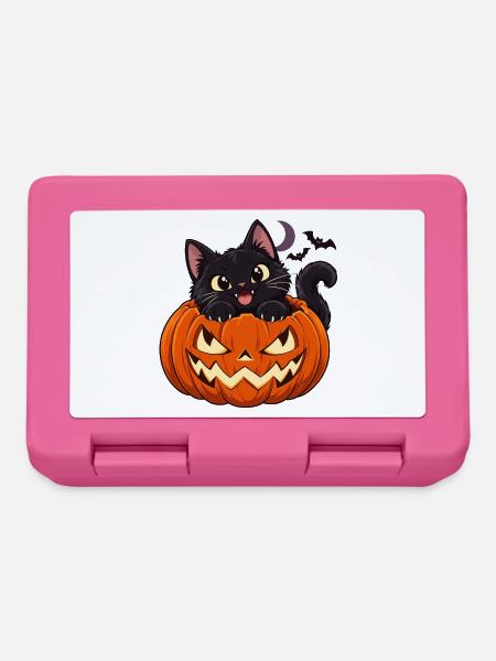Katzen im Kürbis Halloween - Brotdose - Pink
