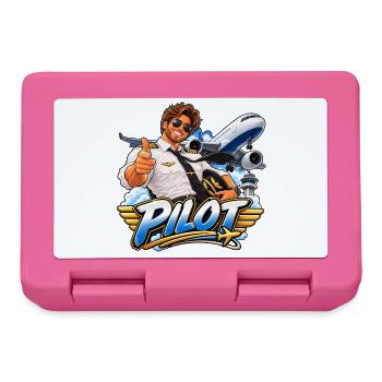 Charismatischer Cartoon-Luftpilot - Brotdose - Pink - Vorne