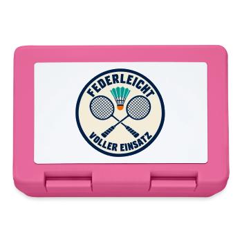 Badminton – Federleicht voller Einsatz - Brotdose - Pink - Vorne
