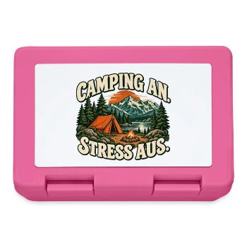 Camping an, Stress aus - Zelt und Natur - Brotdose - Pink - Vorne