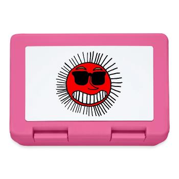 Lächelnde Sonne mit Brille - Brotdose - Pink - Vorne