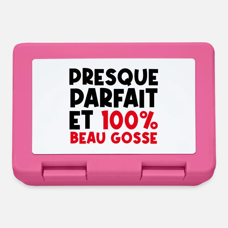 Presque parfait Et 100% Beau Gosse - cadeau !! - Boîte à goûter - rose