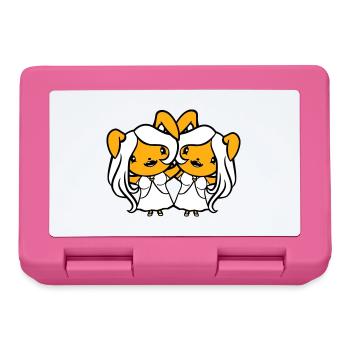 2 Bunnies Girls Pretty Girls Women Bunny Small - Lunchbox - pink - Front
