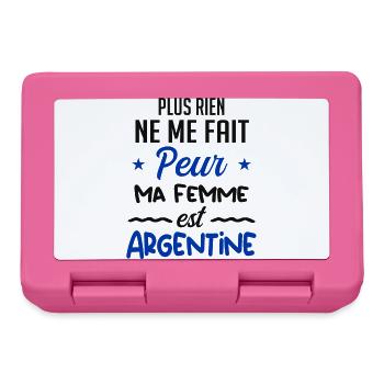 Rien ne me fait peur ma femme est Argentine - Boîte à goûter - rose - Devant