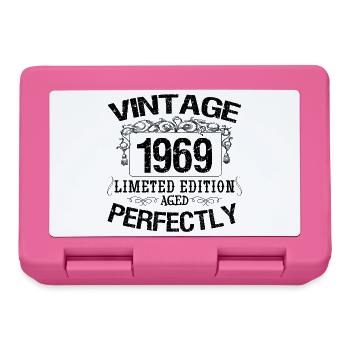 1969 Vintage | Limitierte Auflage 1969 perfekt gealtert - Brotdose - Pink - Vorne
