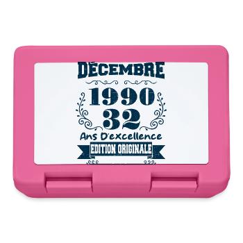 décembre 1990 Edition original | Vintage 1990 - Boîte à goûter - rose - Devant