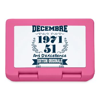 décembre 1971 Edition original | Vintage 1971 - Boîte à goûter - rose - Devant