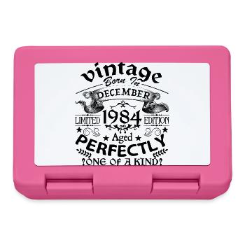 December 1984 | 1984 Vintage | born in December - Lunchbox - pink - Front