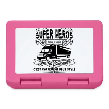 chauffeur camion | Fan de Camions super héros - Boîte à goûter - rose - Devant