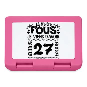 J’ai 27 ans | Je m'en fous j'ai 27 ans - Boîte à goûter - rose - Devant