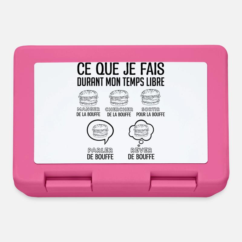 Burger Cadeau Drôle Humour Bouffe Rigolo - Boîte à goûter - rose