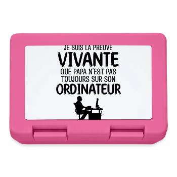 Ordinateur papa de jeu cool - Boîte à goûter - rose - Devant
