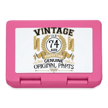 Vintage 74 years - birthday gift 74 years - Lunchbox - pink - Front