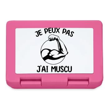 Musculation | J'peux pas j'ai muscu !! - Boîte à goûter - rose - Devant