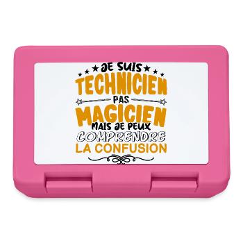 Technicien pas Magicien | le Meilleur Technicien - Boîte à goûter - rose - Devant