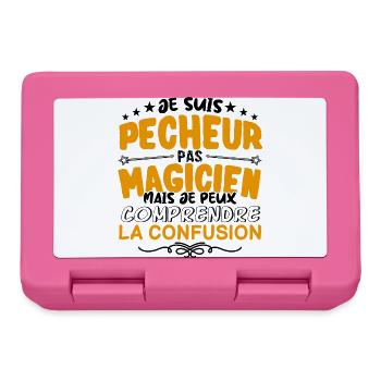 Pecheur pas Magicien | le Meilleur Pecheur cadeau - Boîte à goûter - rose - Devant